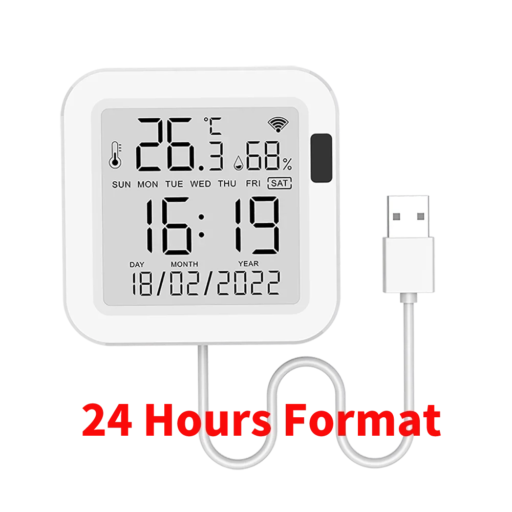 Tuya Temperature and Humidity Smart Sensor With Backlight for Smart Home var WiFi SmartLife Work with Alexa Google Assistant