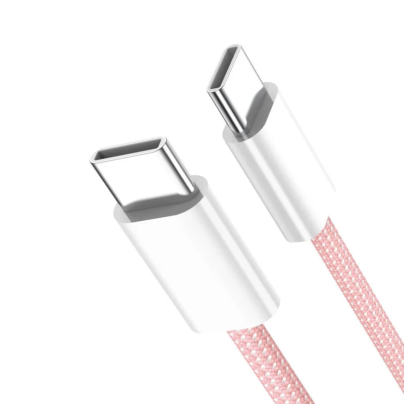 PD 60W Type C to Type C Color Cable For iphone 15 15pro Fast Charging For Xiaomi Samsung Huawei Type C Weaving Cable 1M 2M 3M