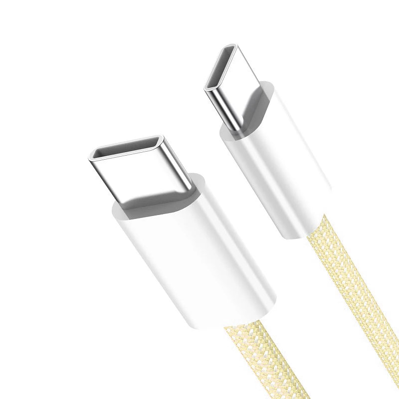 PD 60W Type C to Type C Color Cable For iphone 15 15pro Fast Charging For Xiaomi Samsung Huawei Type C Weaving Cable 1M 2M 3M