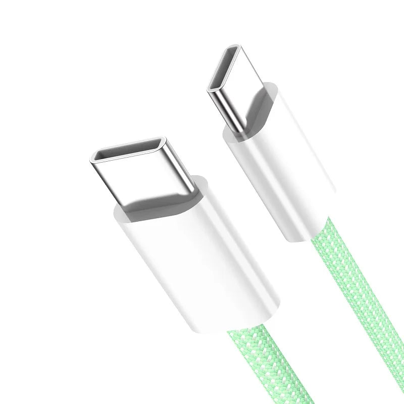 PD 60W Type C to Type C Color Cable For iphone 15 15pro Fast Charging For Xiaomi Samsung Huawei Type C Weaving Cable 1M 2M 3M