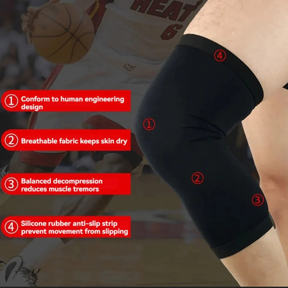 GOBYGO 1Pcs Basketball Sports Knee Pads Elastic Knitted Compression Leg Warmers Outdoor Running Cycling Mountaineering Men Women 