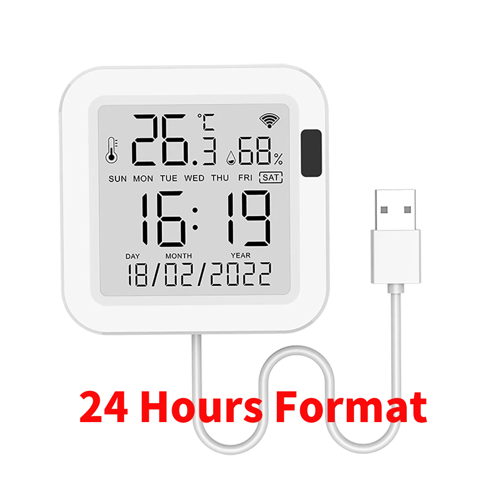 Tuya Temperature and Humidity Smart Sensor With Backlight for Smart Home var WiFi SmartLife Work with Alexa Google Assistant 