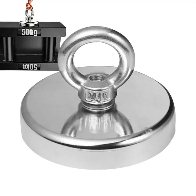 Strong Neodymium Fishing Magnet Hooks Heavy Duty Magnet with Countersunk Hole Eyebolt 16-60mm Salvage Searcher Magnets